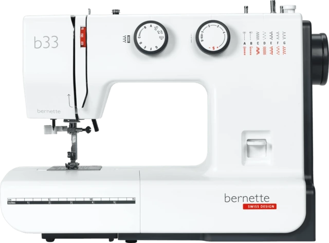 Exact standard bernette 33 white-and-dark manufacturer product photograph. The image shows the machine, not every supplied or optional accessory.