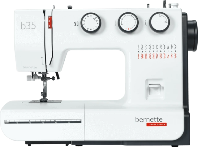 Exact standard bernette 35 white-and-dark manufacturer product photograph. The image shows the machine, not every supplied or optional accessory.