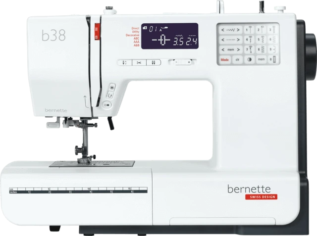 Exact standard bernette 38 white-and-dark manufacturer product photograph. The image shows the machine, not every supplied or optional accessory.