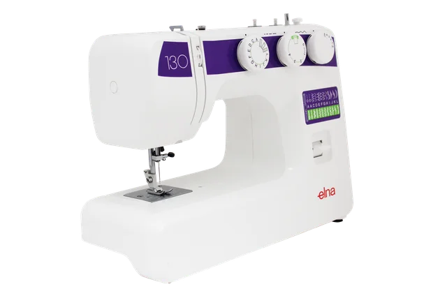 Official Elna eXplore 130 product image; included and optional accessories are not all shown.