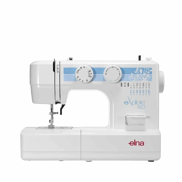 Official Elna eXplore 160 product image; included and optional accessories are not all shown.