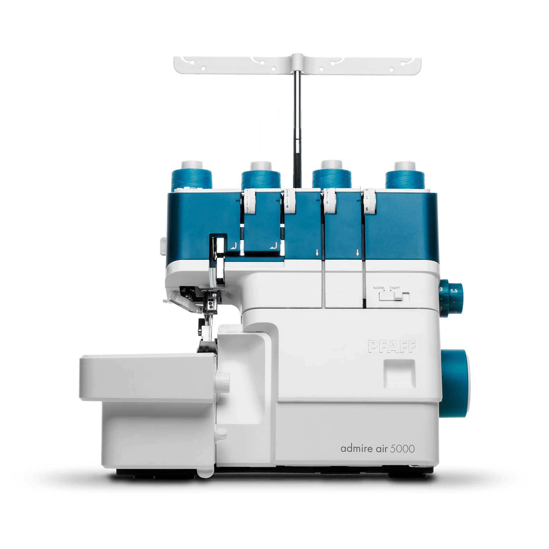 Surjeteuse PFAFF admire air 5000 ; le nom du modèle est visible sur le boîtier avant dans l’image officielle du fabricant.