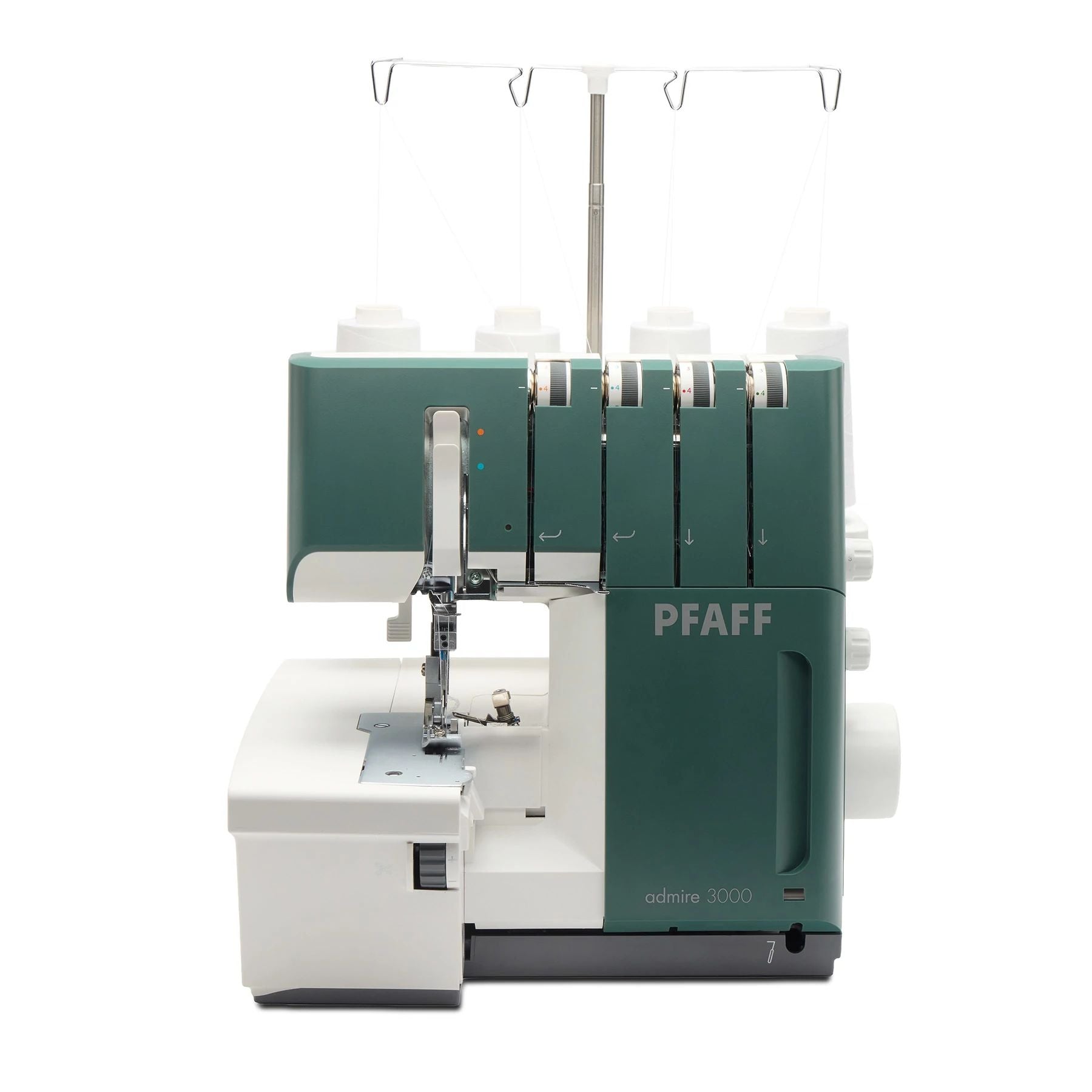 Exact PFAFF admire 3000 overlock machine from the manufacturer product page; image does not establish every included accessory.