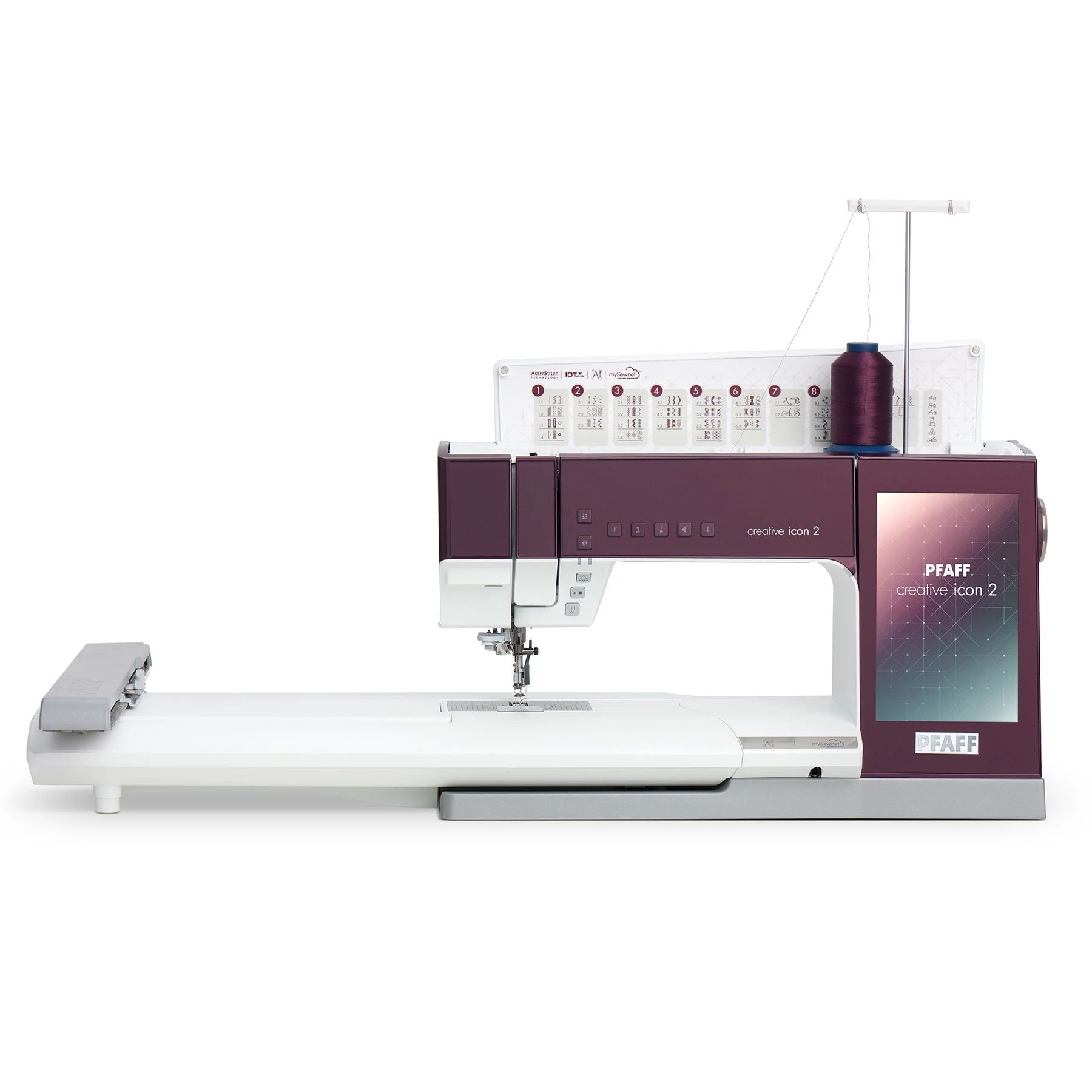Official PFAFF creative icon 2 sewing-and-embroidery machine image from the exact U.S. product page.
