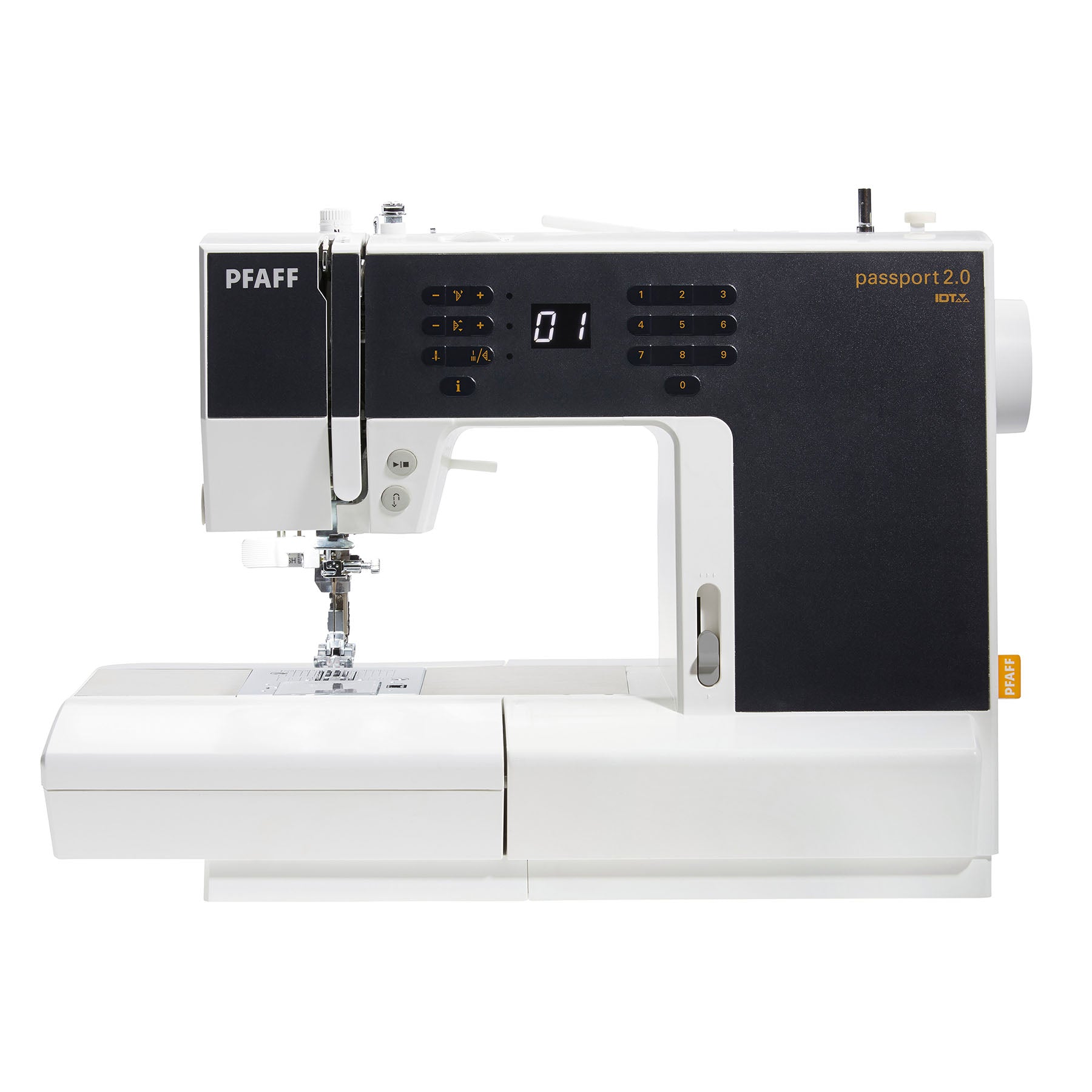 Official PFAFF passport 2.0 manufacturer reference image; the image shows the machine only and does not verify a table, bag or other package contents.